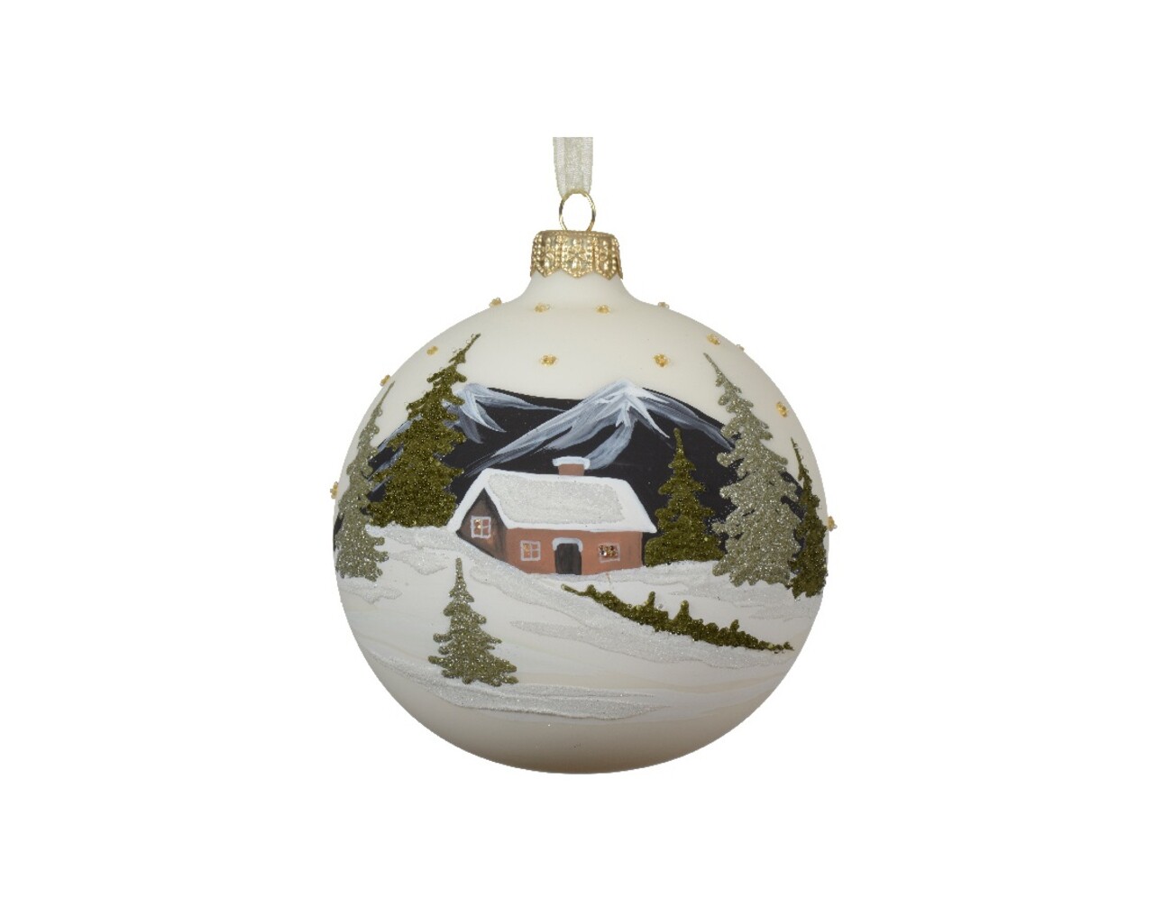 Glob Matt Snow Landscape V2, Decoris, 10 cm, sticla, multicolor - imagine 3